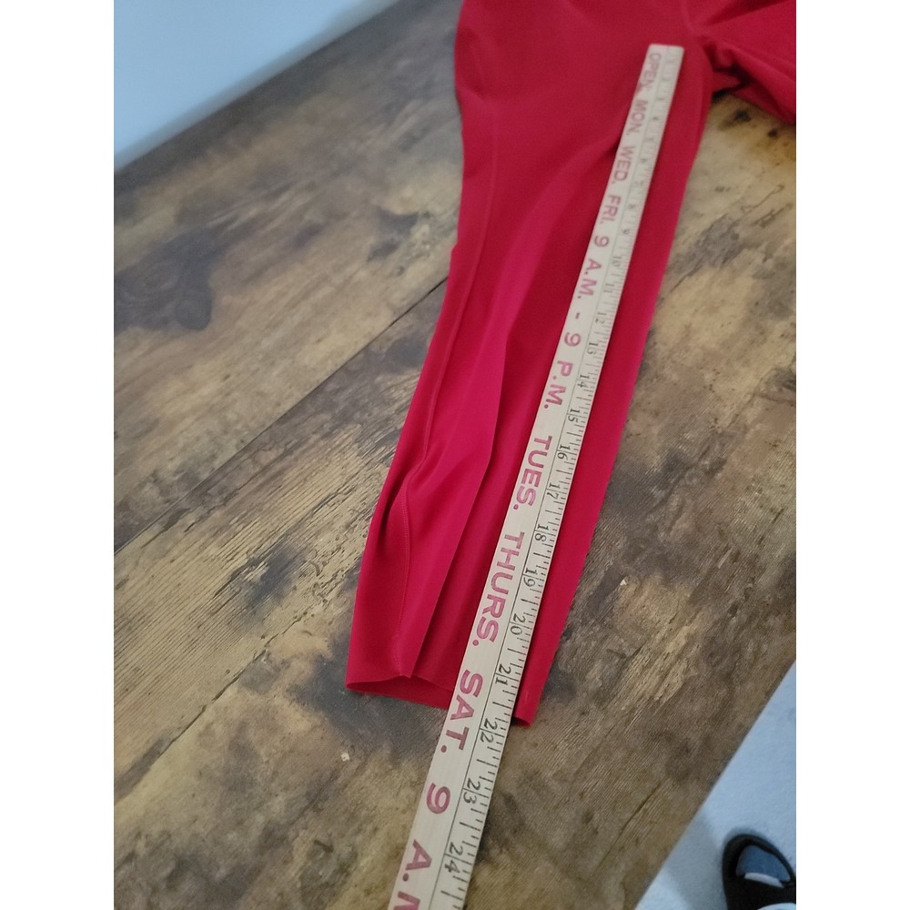 Lululemon Base Pace High Rise Crop 23" Leggings Red Nulux Womens Sz 12 Stretch - Picture 15 of 16